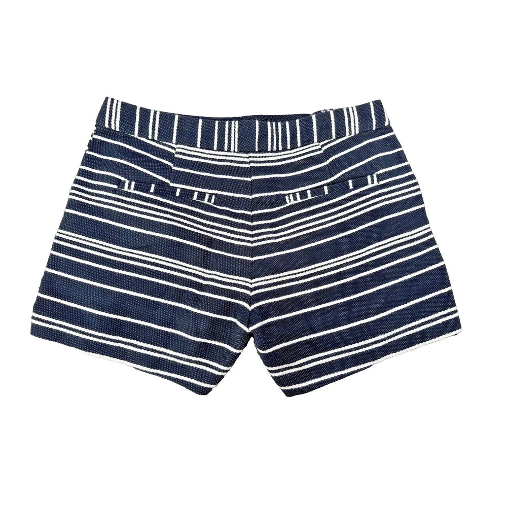 Banana Republic Women's Sz 0 Navy Blue White Stripe Woven Sailor Shorts Casual - Picture 2 of 6